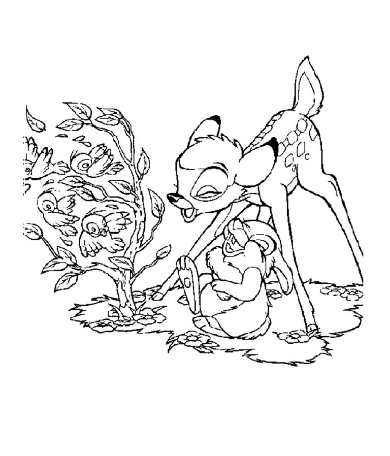 Plansa de colorat cu Bambi 29 22